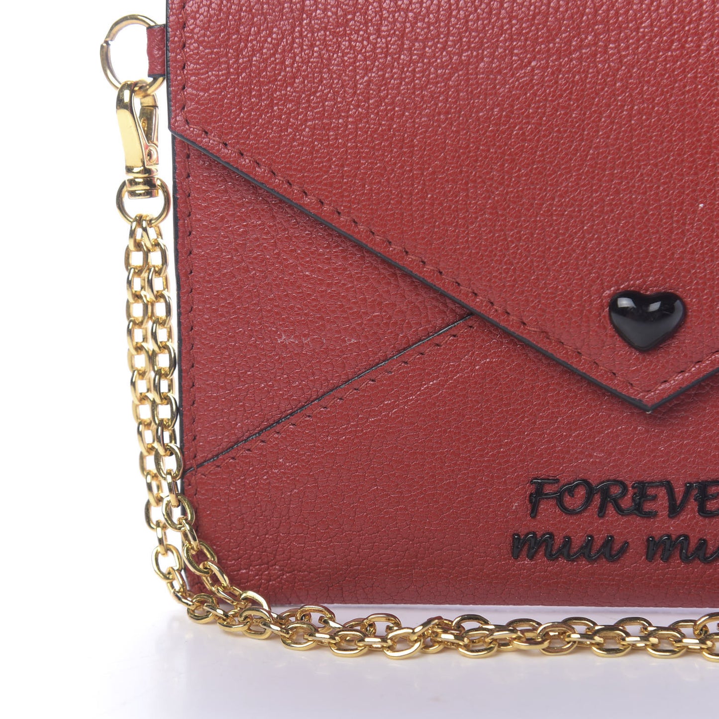 Goatskin Madras Forever Envelope Chain Pouch Rubino