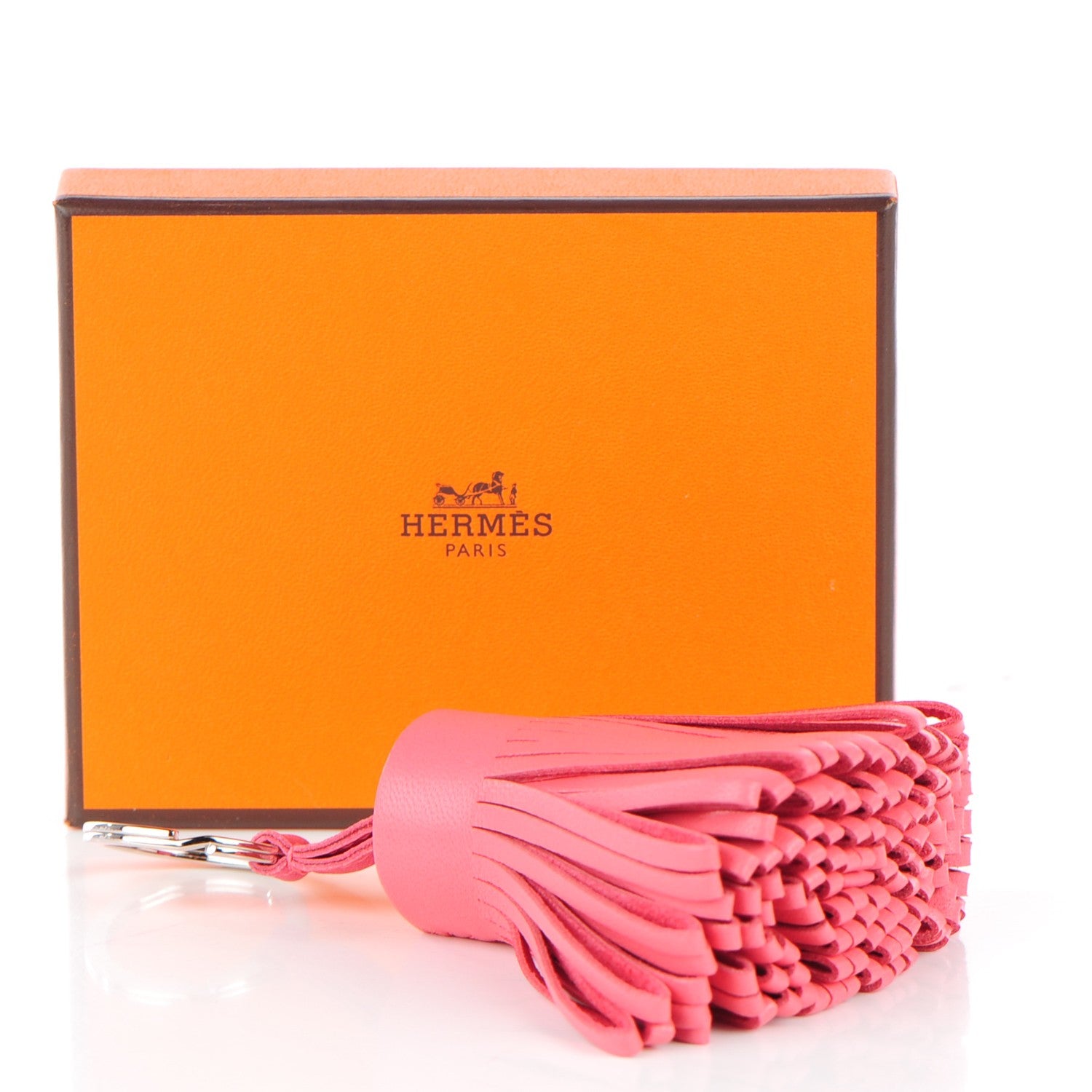 Hermes Lambskin Carmen Tassel Key Holder Fuchsia 4 of 5