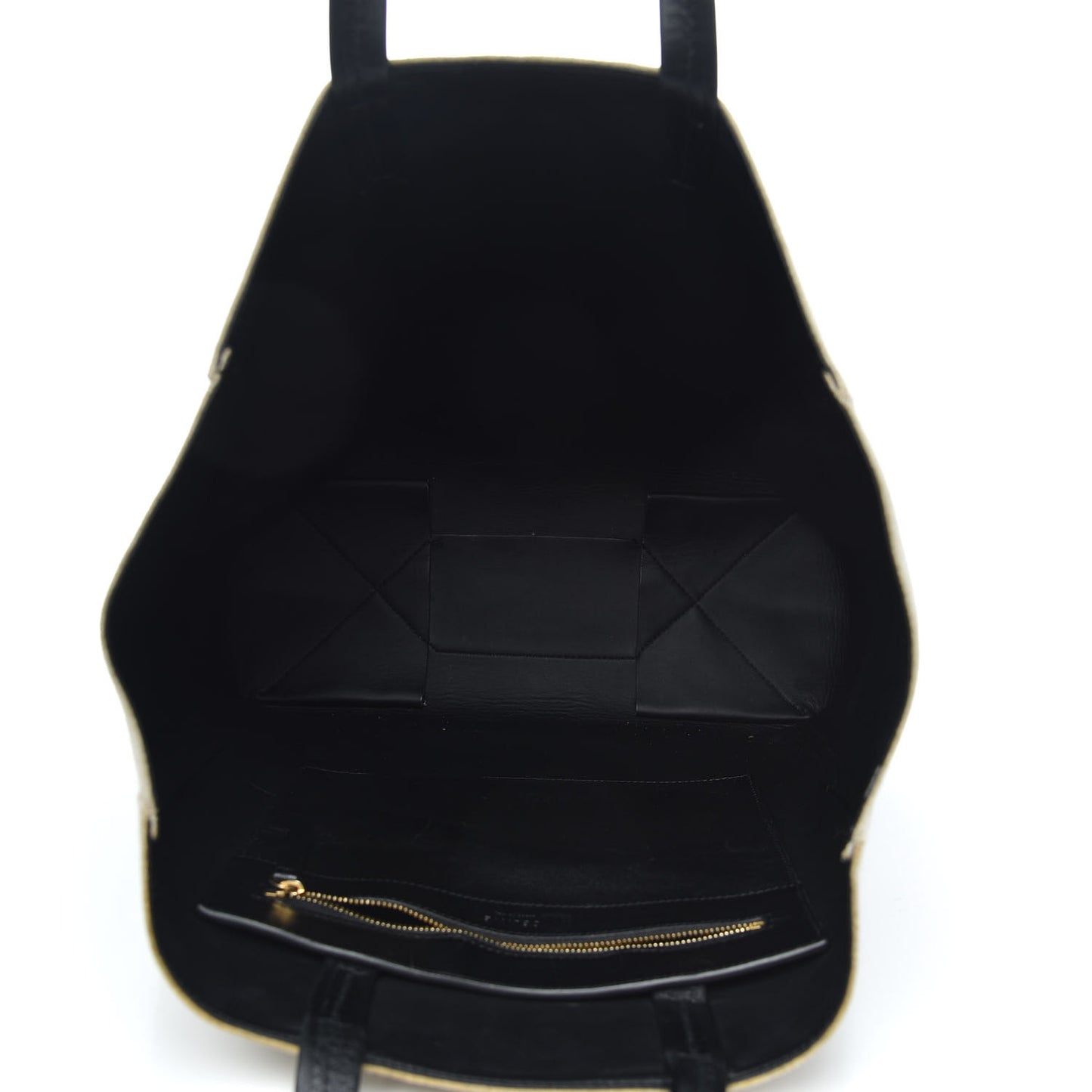 Canvas Lambskin Vertical Bi-Color Cabas Black
