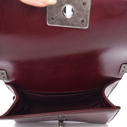 Chanel Glazed Calfskin Quilted Small Boy Chained Flap Burgundy 5 of 10