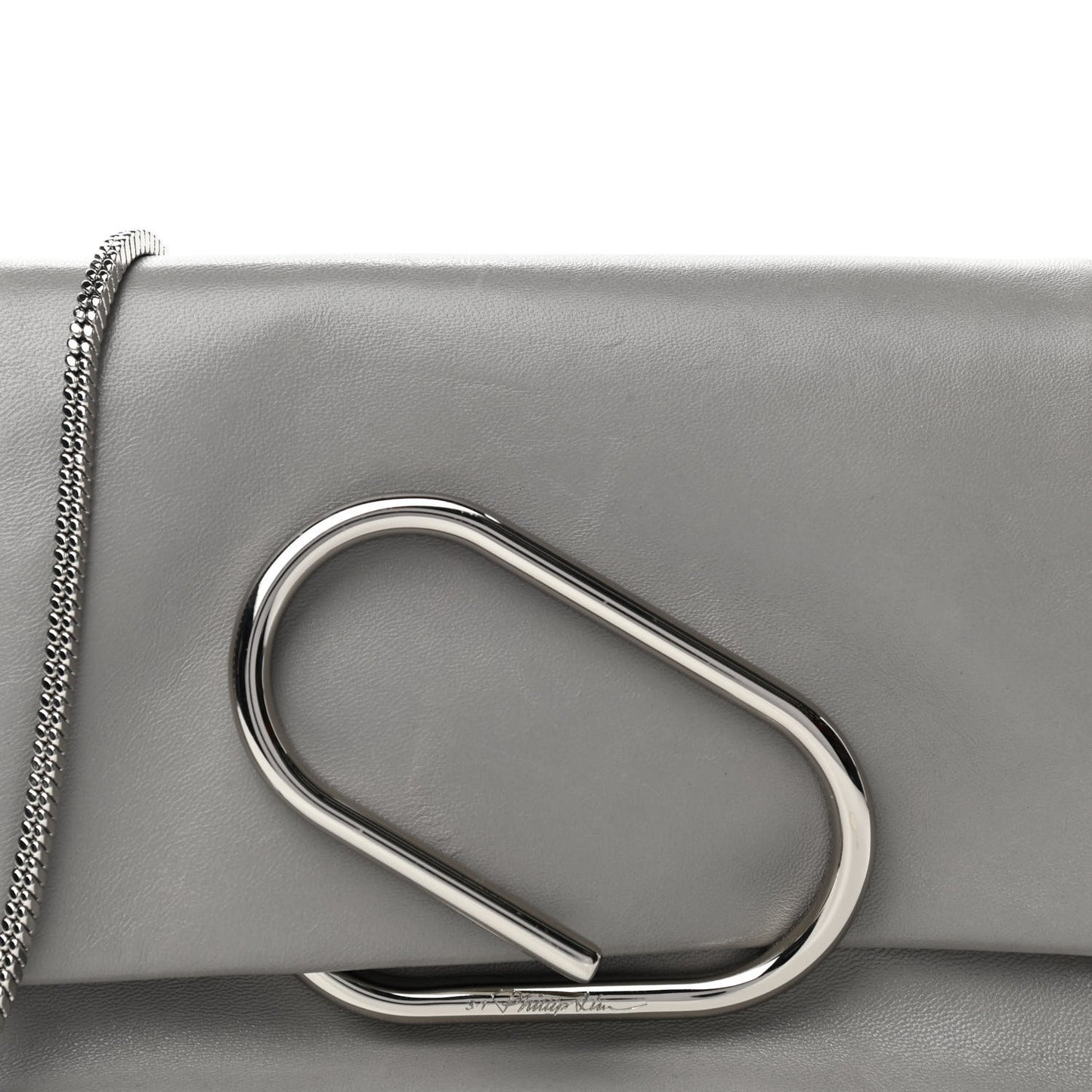 Calfskin Alix Soft Flap Clutch Grey