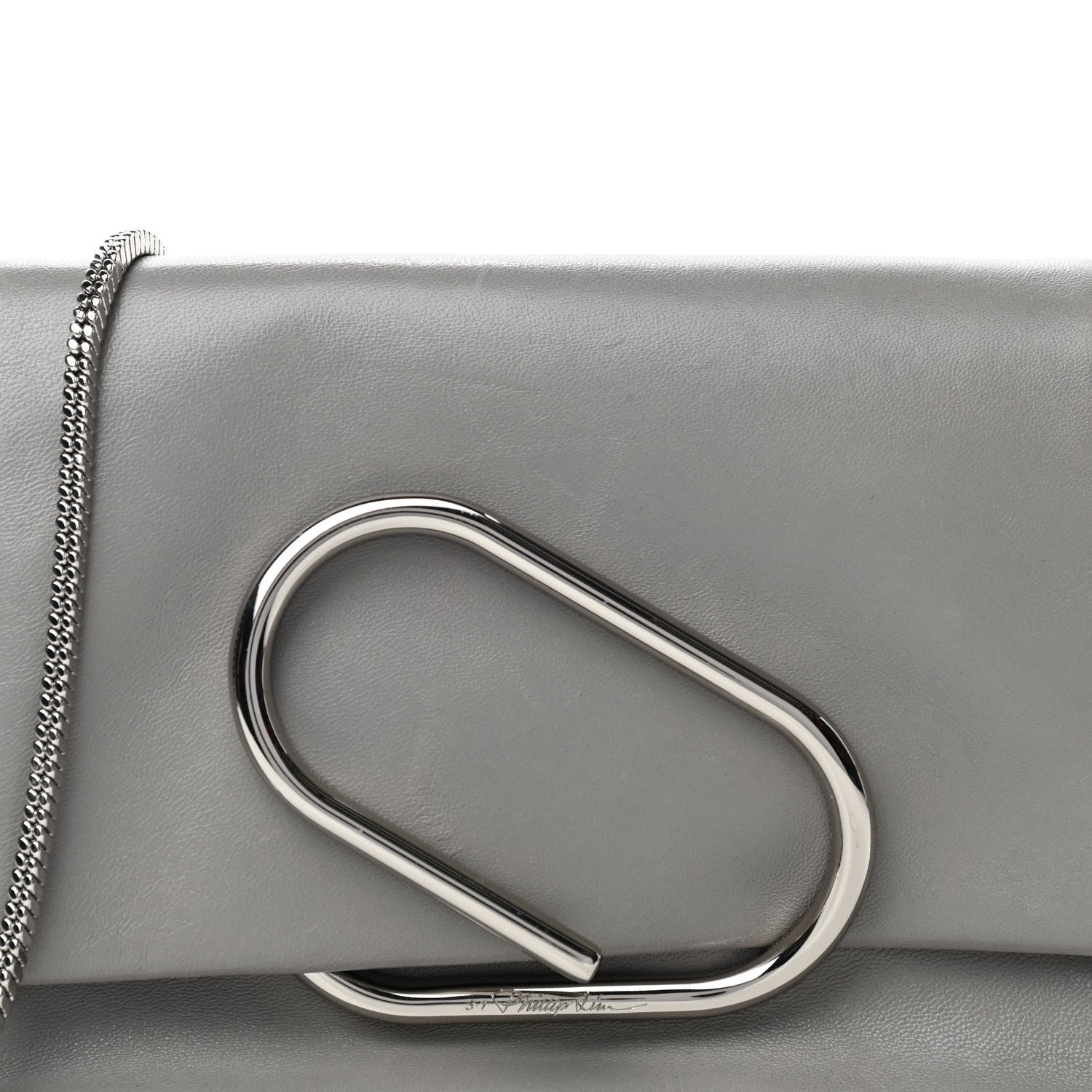3.1 Phillip Lim Calfskin Alix Soft Flap Clutch Grey 7 of 9