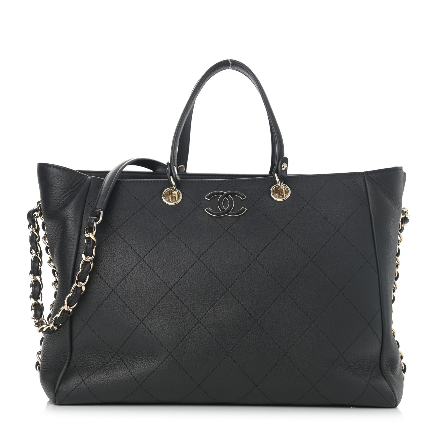 Bullskin Stitched Medium Shopping Bag Black