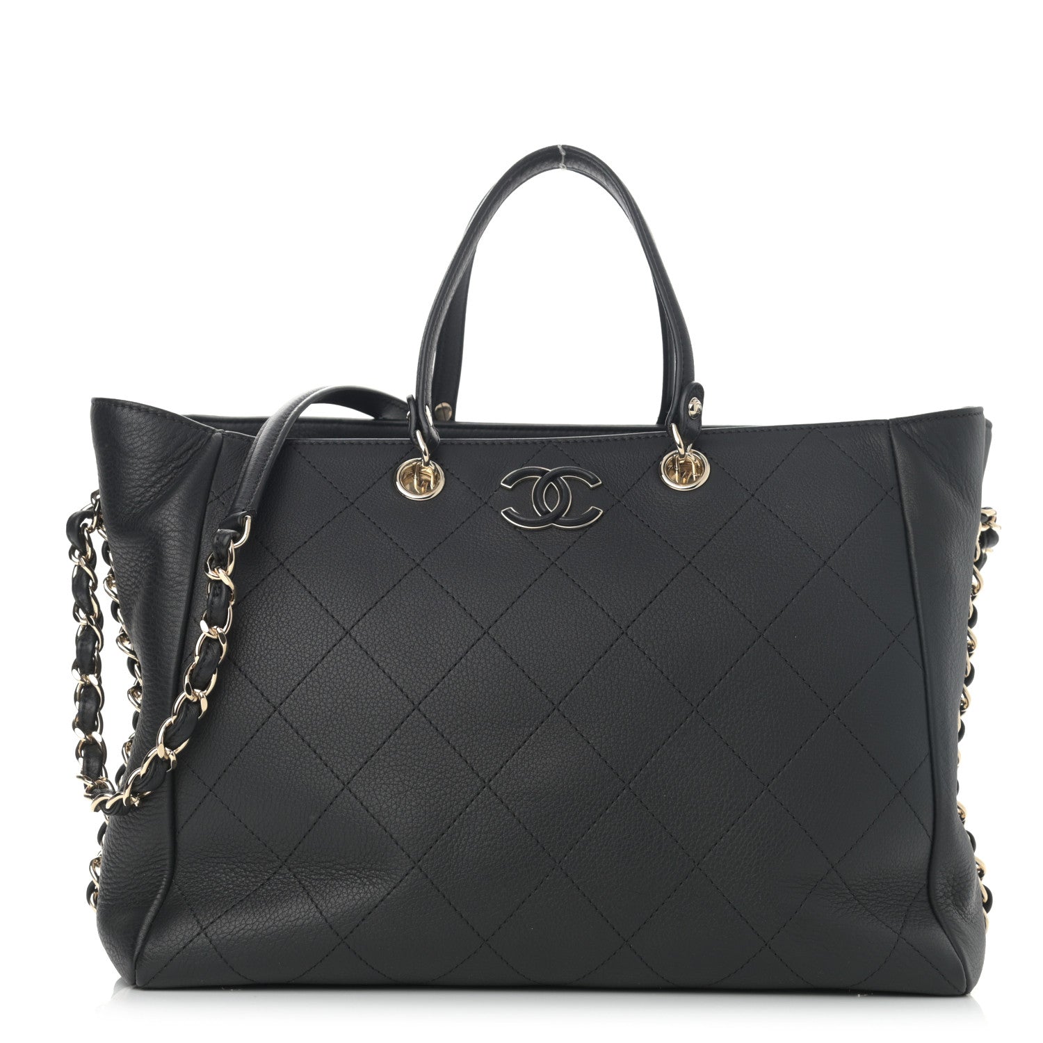 Chanel Bullskin Stitched Medium Shopping Bag Black 1 of 12