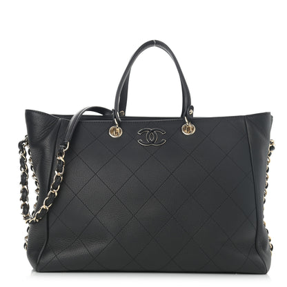 Chanel Bullskin Stitched Medium Shopping Bag Black 1 of 12