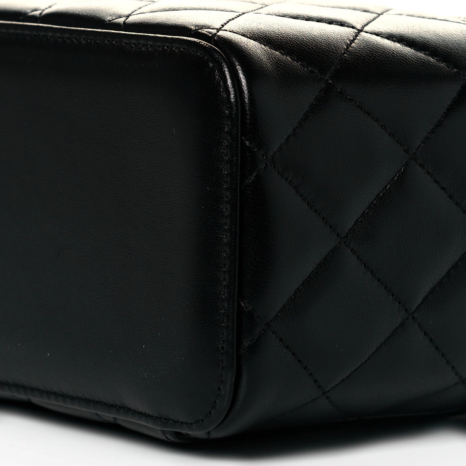Chanel Lambskin Quilted Small Top Handle Vanity Case With Chain Black 10 of 11