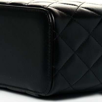 Chanel Lambskin Quilted Small Top Handle Vanity Case With Chain Black 10 of 11