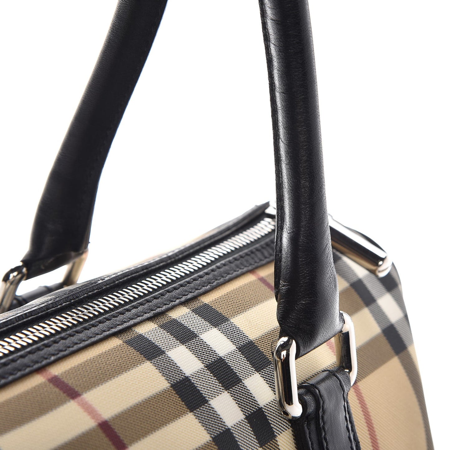 House Check Studded Satchel Black