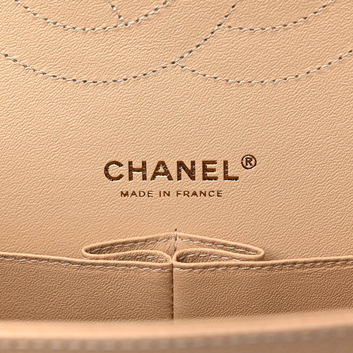 Caviar Quilted Jumbo Double Flap Beige