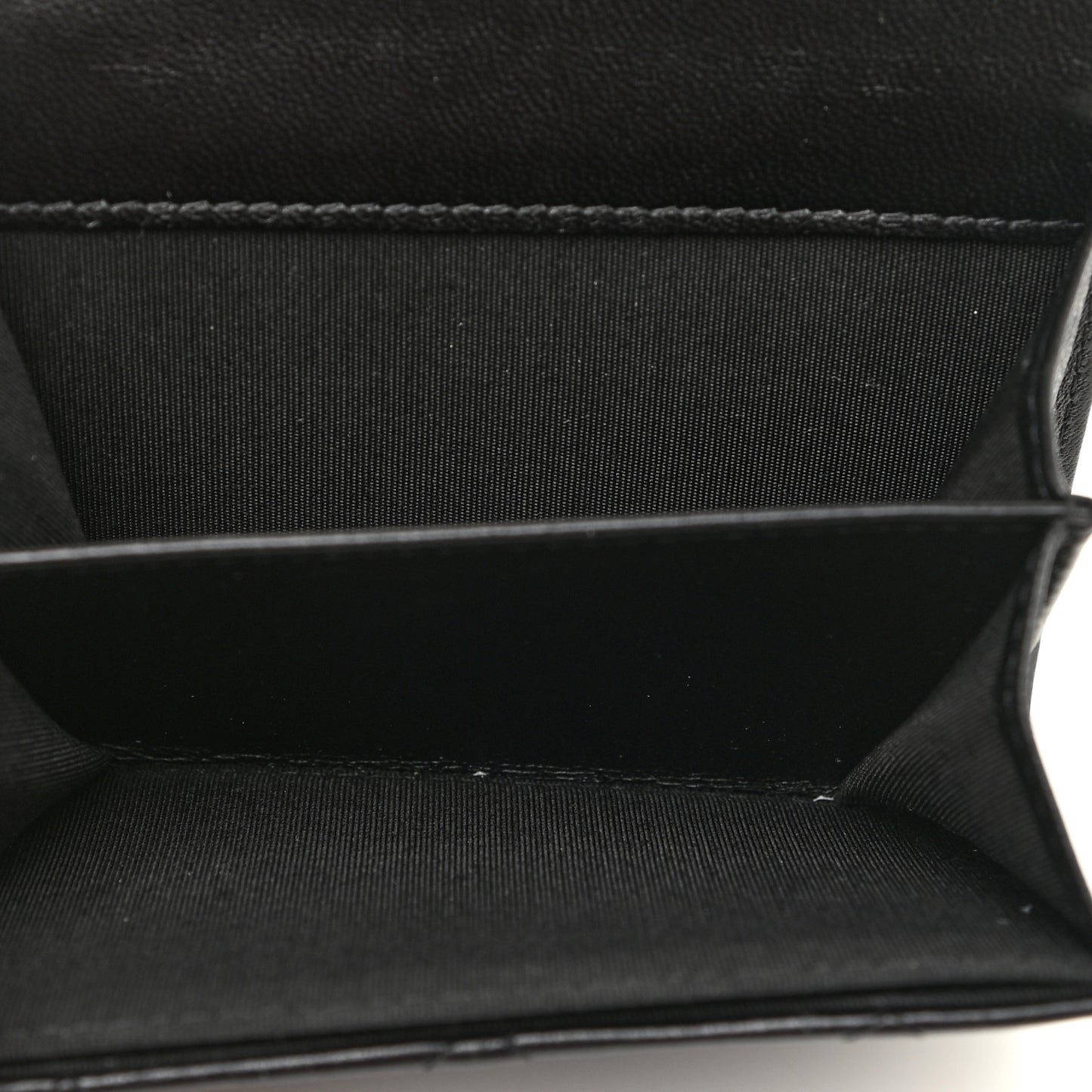 Lambskin Quilted CC Chic Flap Card Holder Black Gold