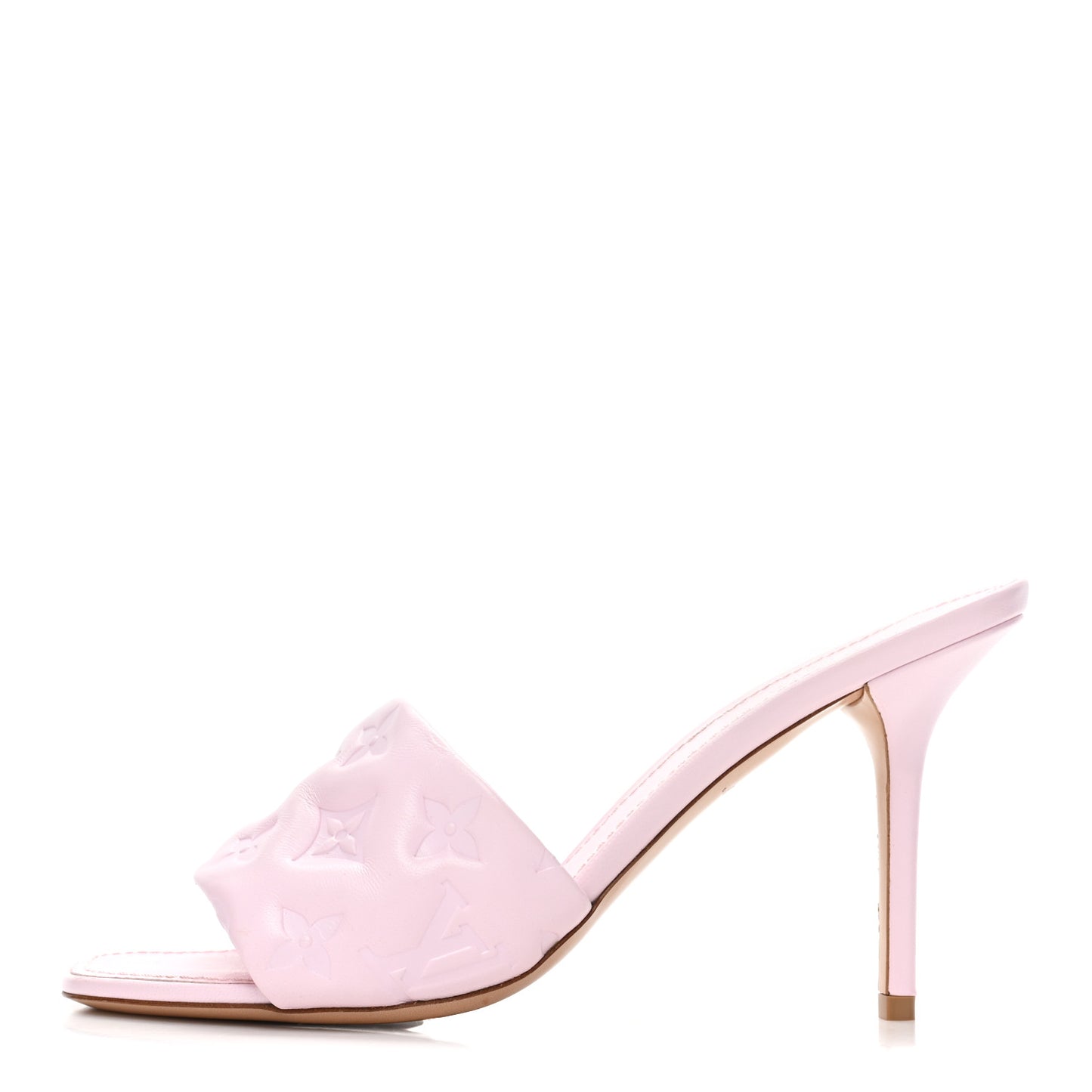 Lambskin Embossed Monogram Revival 95mm Mules 40 Rose Claire