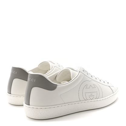 Gucci Calfskin Interlocking G Perforated Mens Ace Sneakers 10 White Grey Sky 5 of 10
