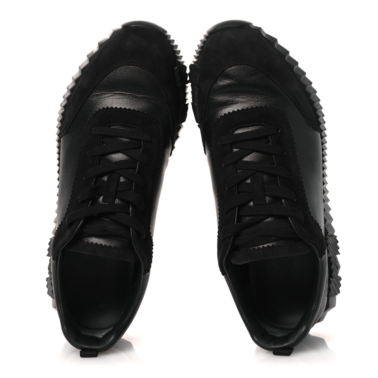 Goatskin Suede Goatskin Mens Bouncing Sneakers 43.5 Black