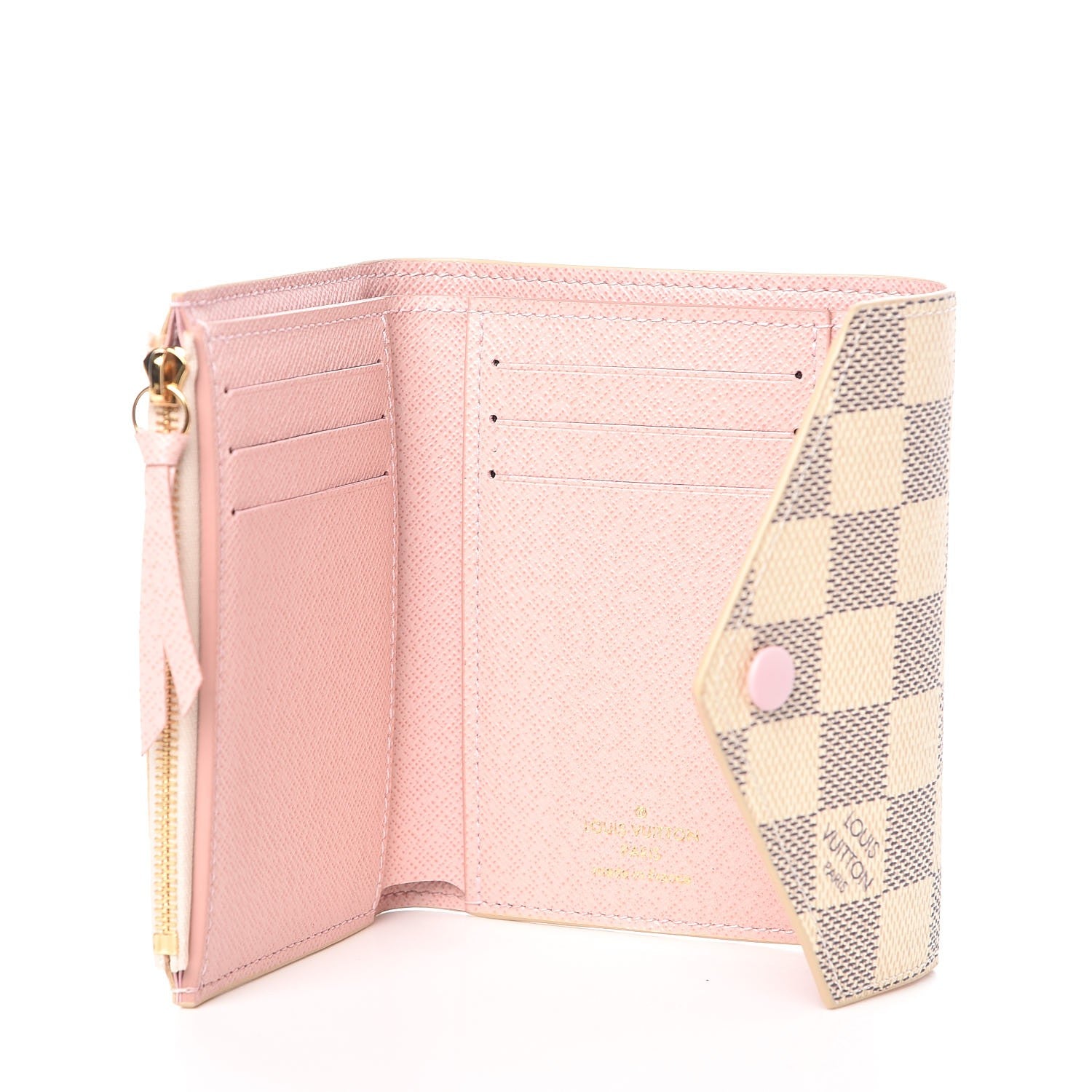 Louis Vuitton Damier Azur Victorine Wallet Rose Ballerine 5 of 7