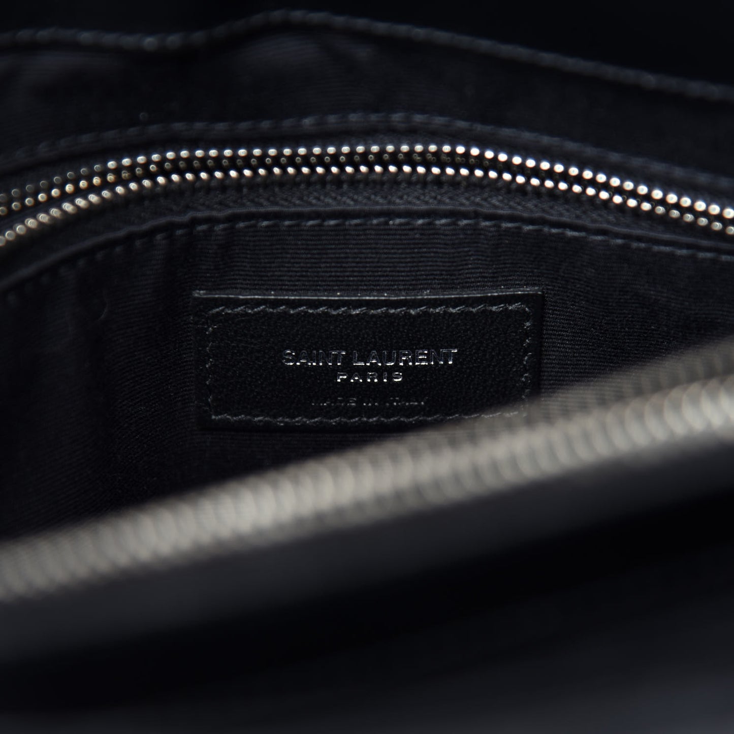 Calfskin Y Quilted Monogram Medium Loulou Chain Satchel Black