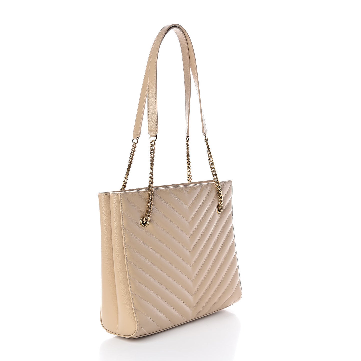Grain De Poudre Matelasse Chevron Medium Tribeca Shopping Bag Nude Powder