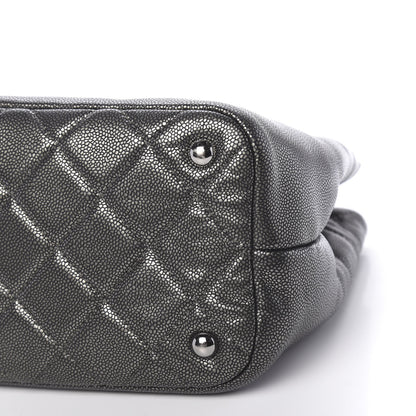 Chanel Metallic Caviar Quilted CC Timeless Tote Dark Silver 10 of 10