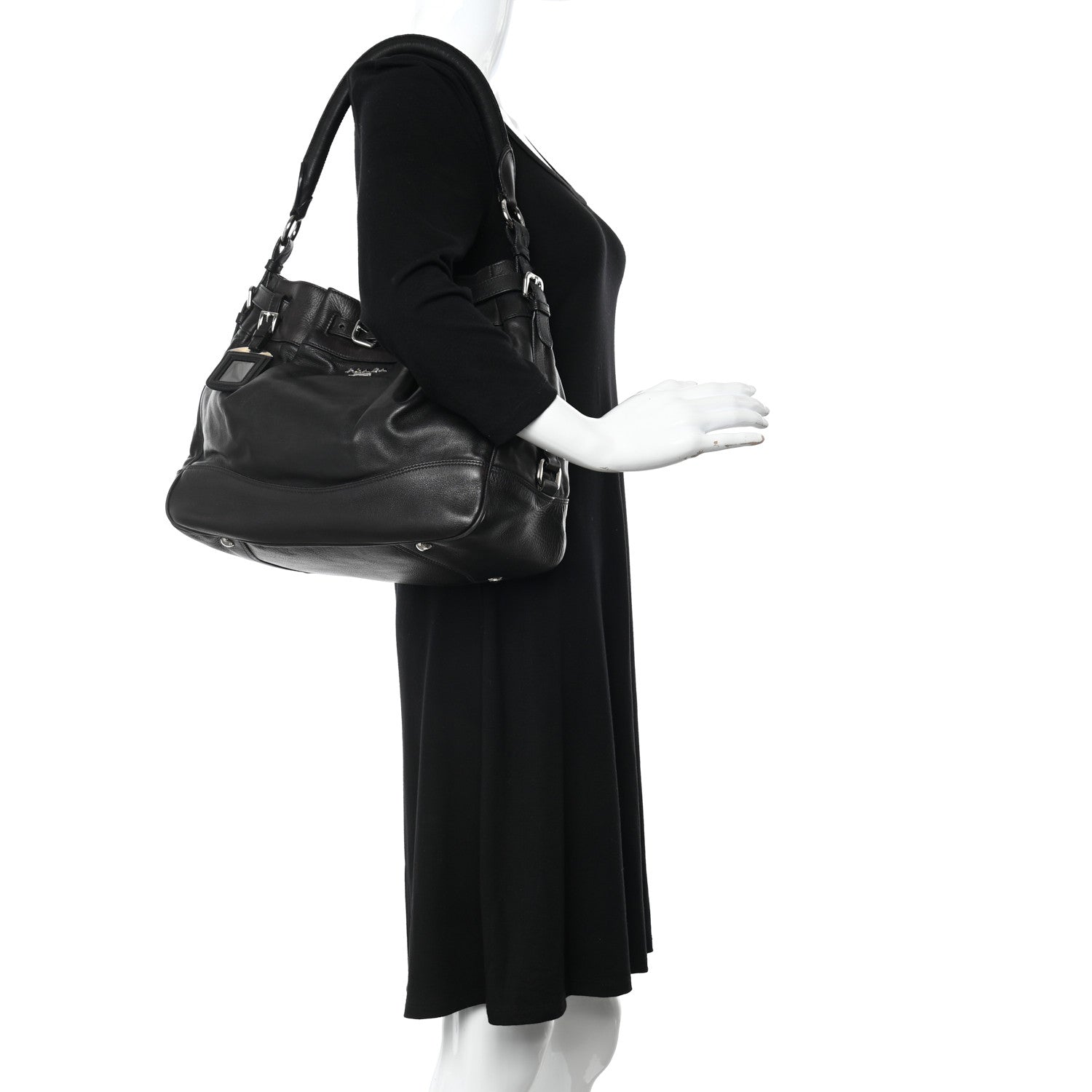 Prada Vitello Daino Tote Black 2 of 17