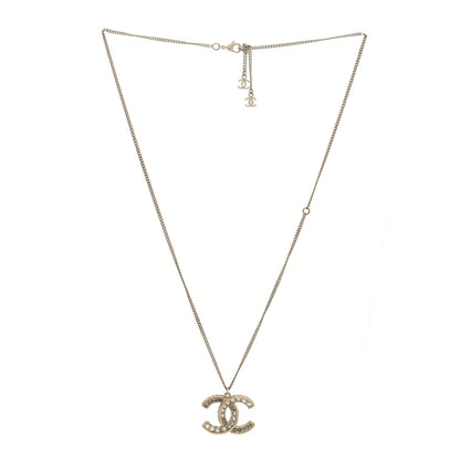 Chanel Crystal Enamel CC Necklace Light Gold 3 of 4