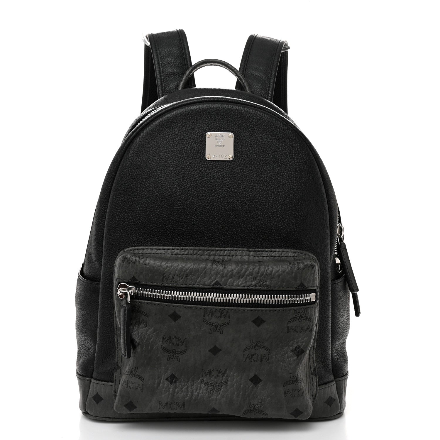MCM Visetos Calfskin Medium Geonautic Backpack Black Phantom Grey 1 of 10
