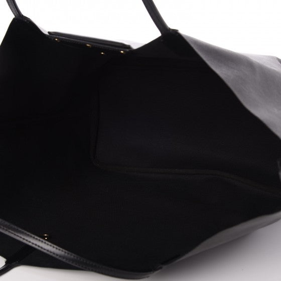Textured Coated Canvas Bambi Print Large Antigona Tote Black