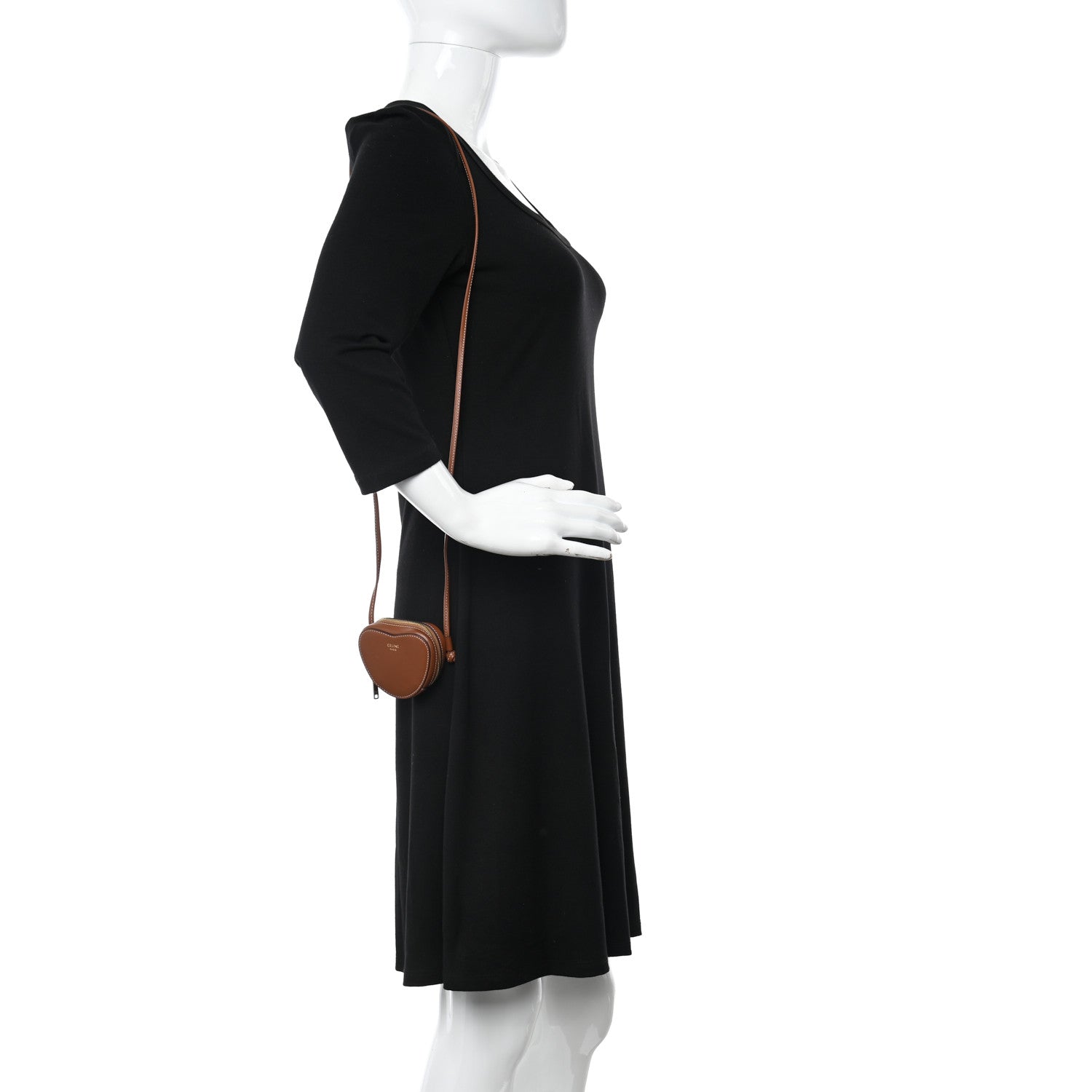 Celine Box Calfskin Micro Heart Crossbody Bag Camel 3 of 10