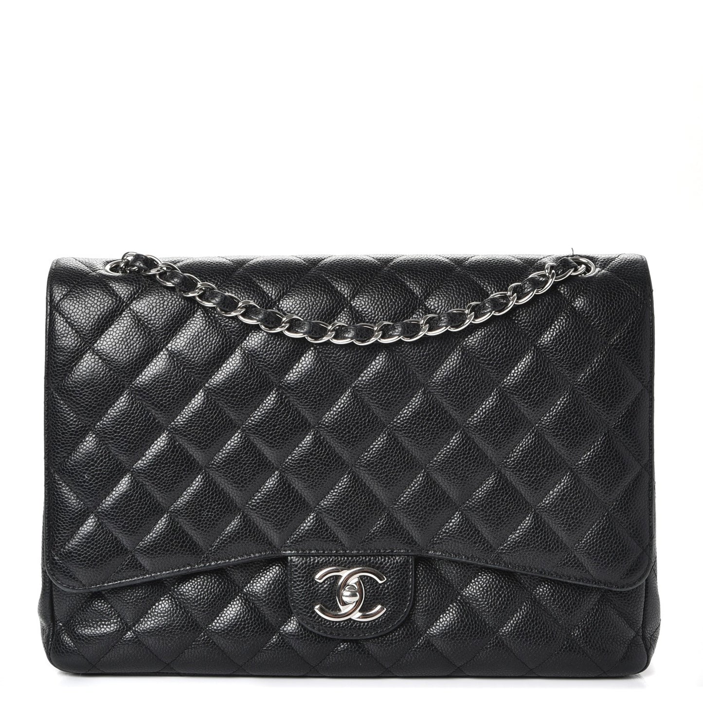 Caviar Quilted Maxi Double Flap Black