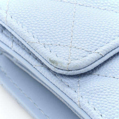 Chanel Caviar Quilted Medium Flap Wallet Light Blue 14 of 19