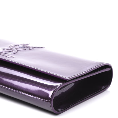 Saint Laurent Patent Calfskin Monogram Large Belle De Jour Clutch Purple 7 of 8