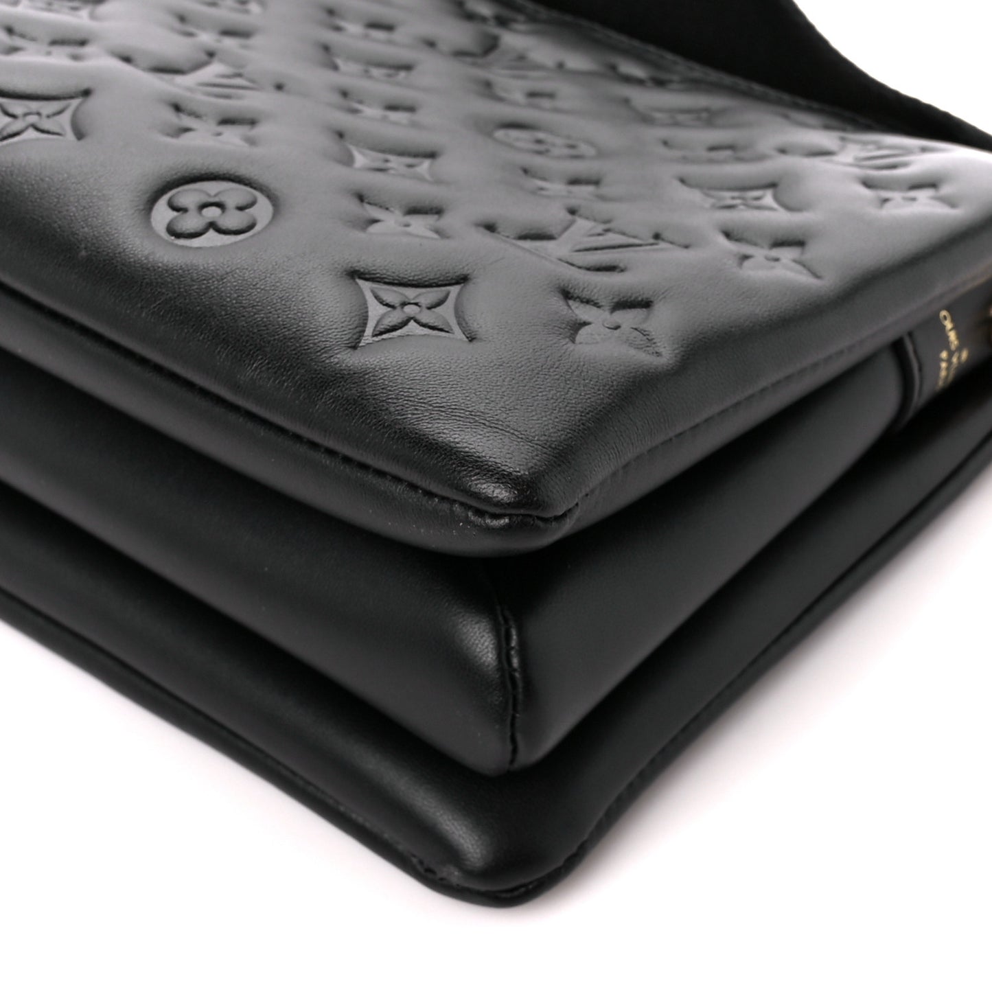 Lambskin Embossed Monogram Coussin PM Black