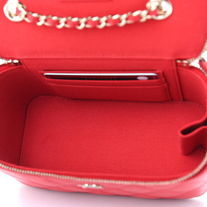 Chanel Caviar Quilted Small Vanity Case With Chain Red 5 of 9