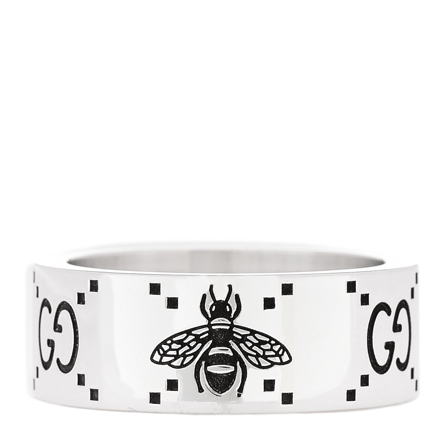Gucci Sterling Silver GG Bee Band Ring 65 11 1 of 5