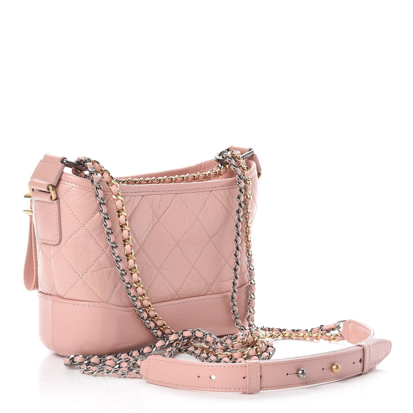 Aged Calfskin Quilted Small Gabrielle Hobo Pink