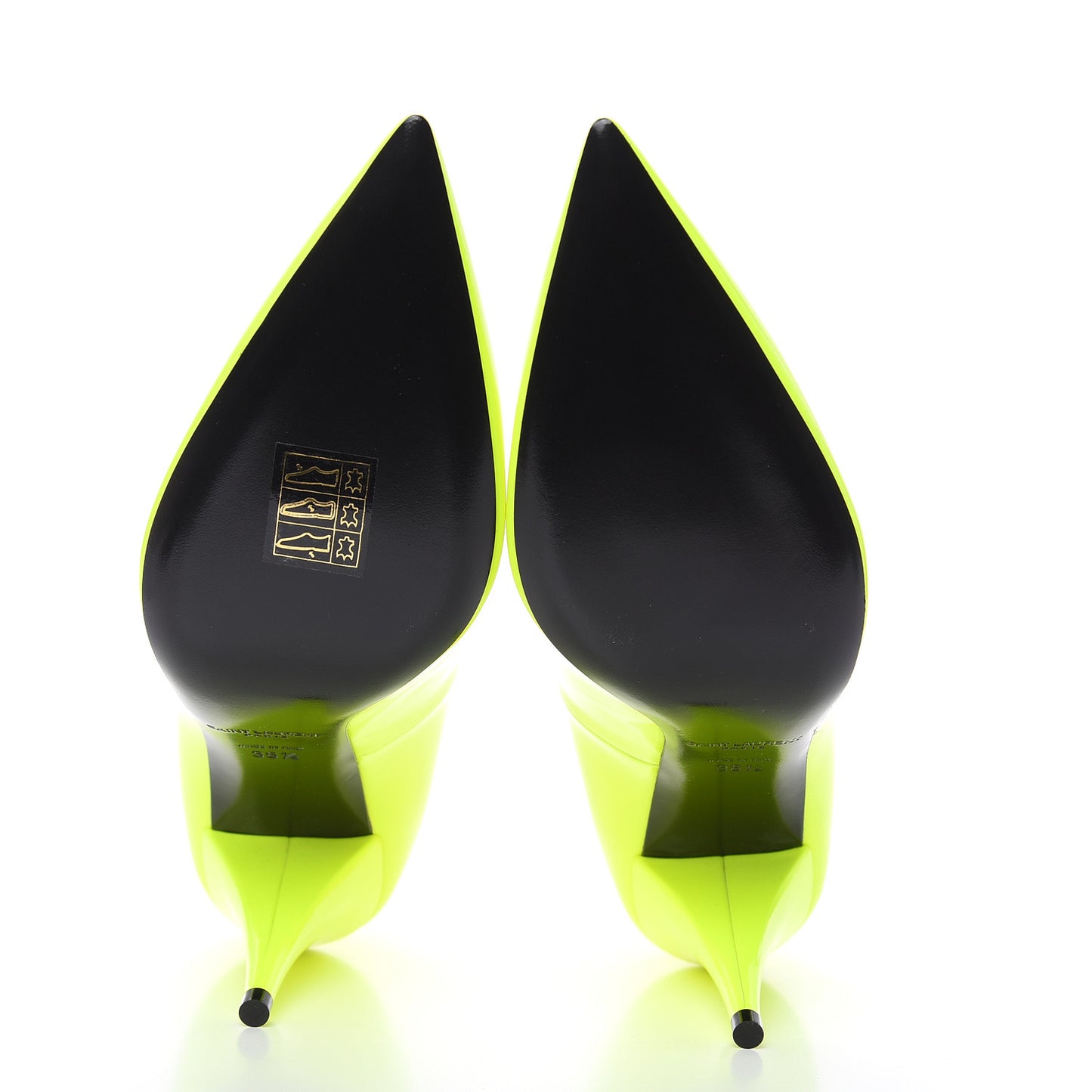 Patent Calfskin Kiki 85 Pumps 36.5 Neon Yellow
