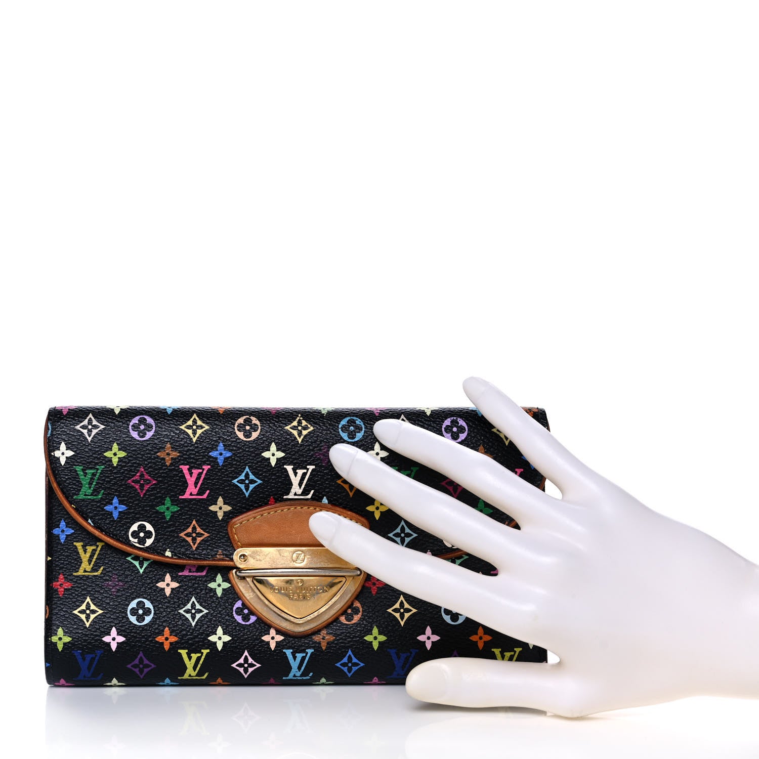 Louis Vuitton Monogram Multicolor Eugenie Wallet Black Grenade 2 of 12