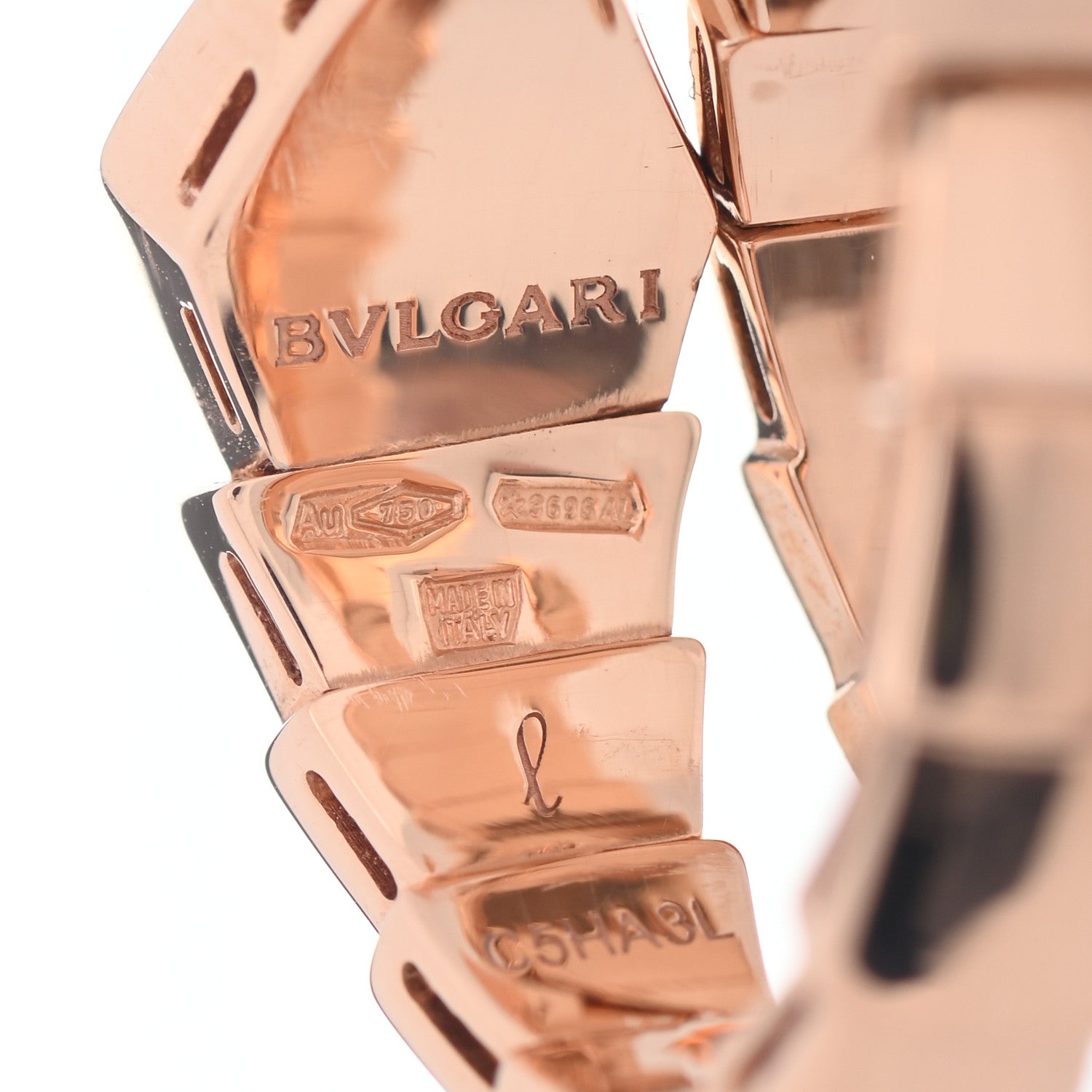 Bulgari 18K Rose Gold Diamond Serpenti Viper Ring L 5 of 5