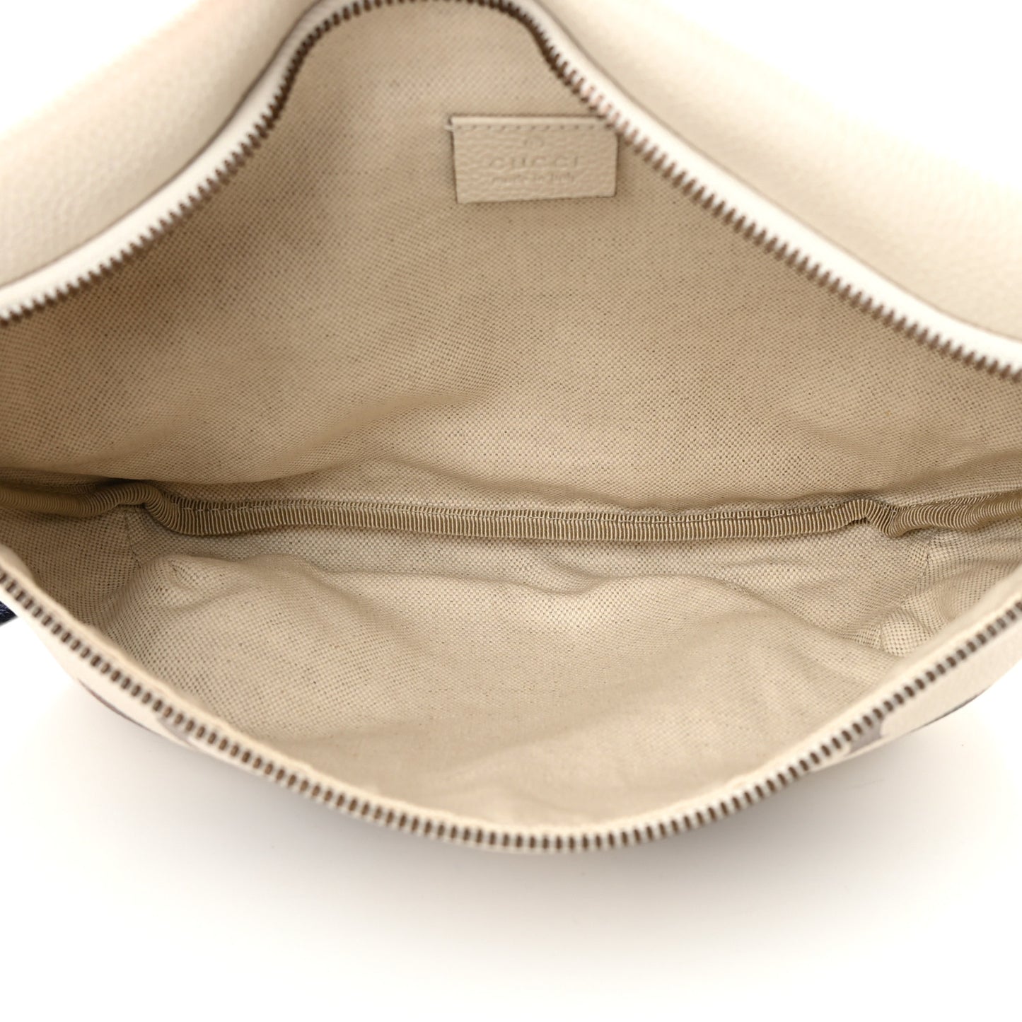 Grained Calfskin Logo Belt Bag White
