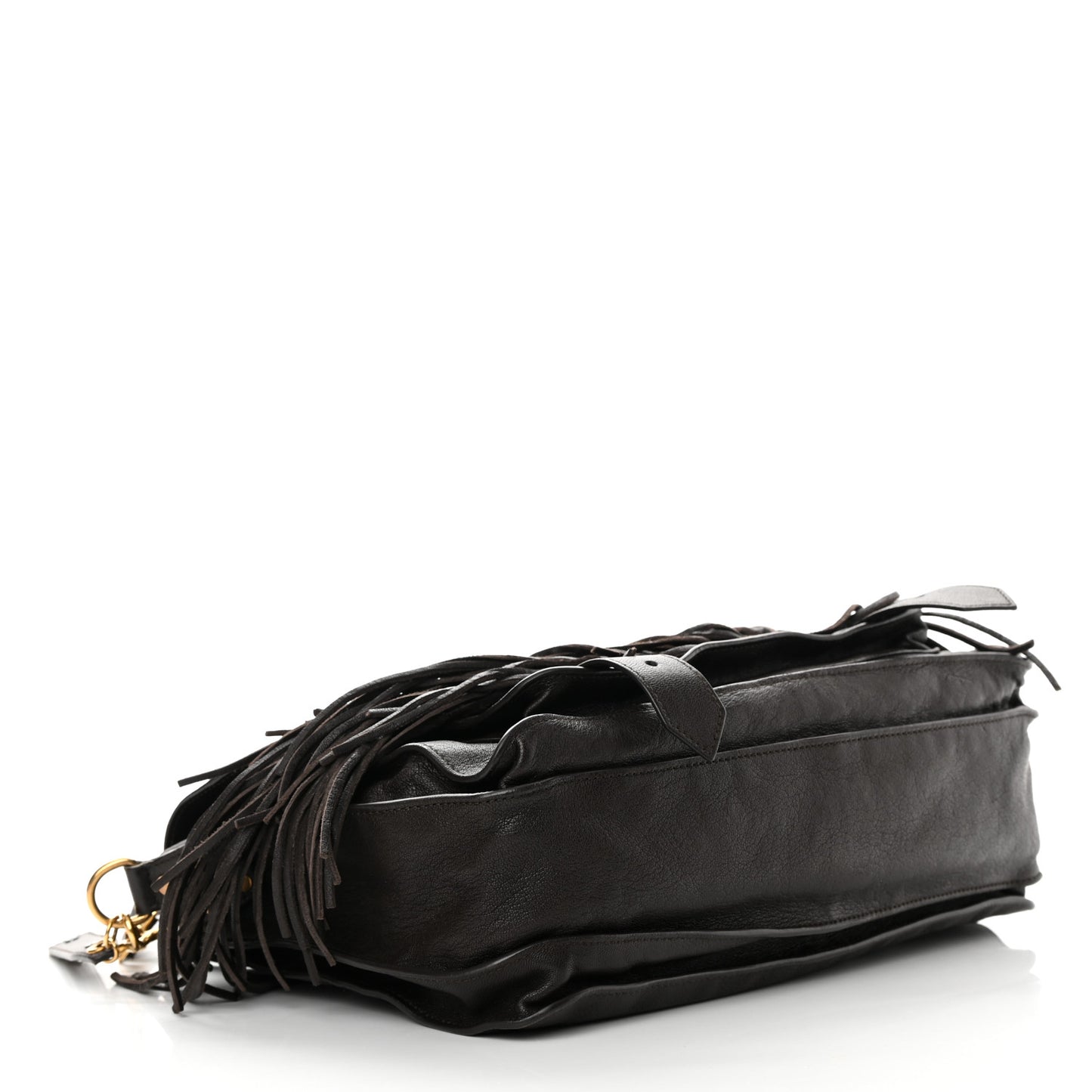 Lambskin Fringe Medium PS1 Satchel Dark Chocolate