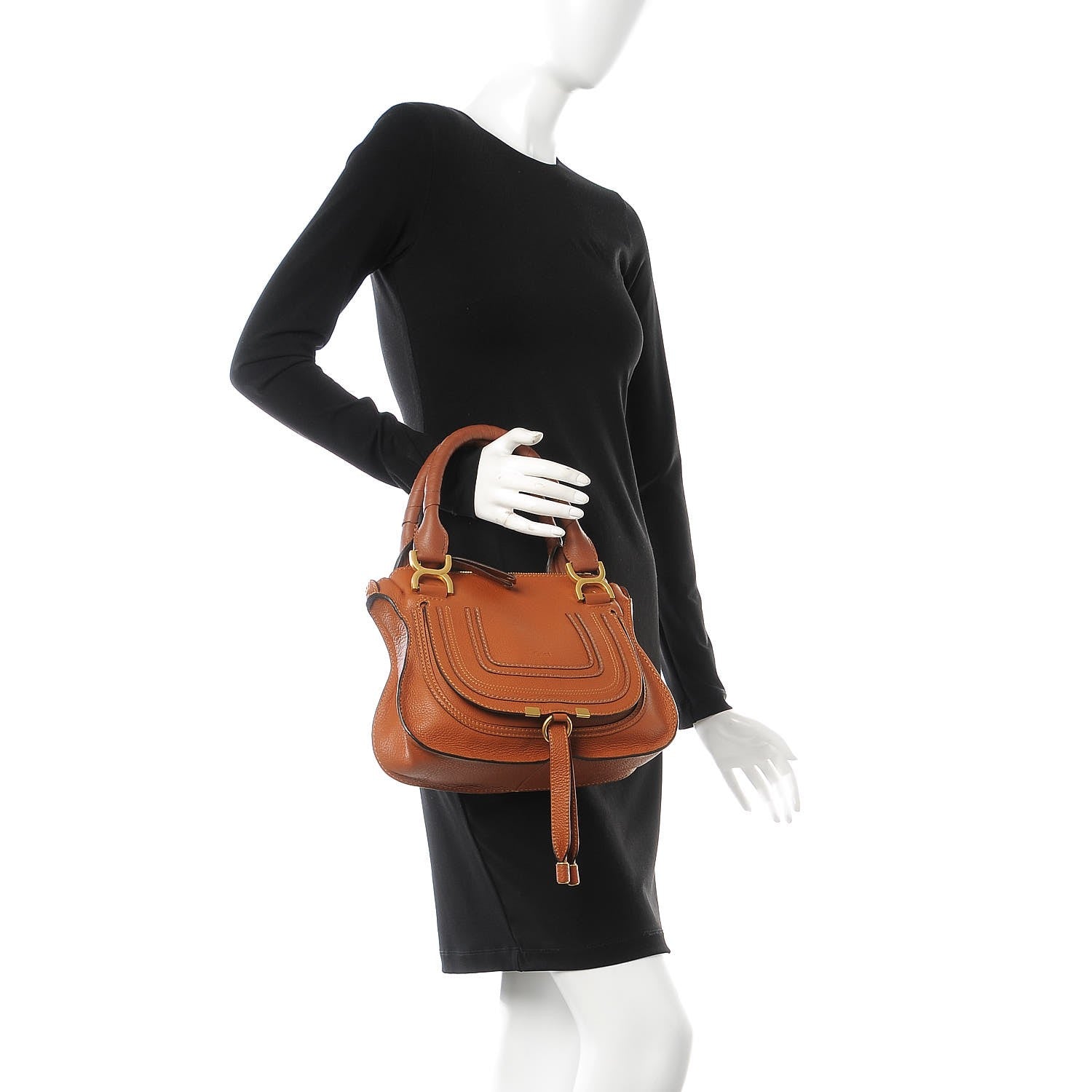 Chloe Calfskin Small Marcie Satchel Tan 2 of 7