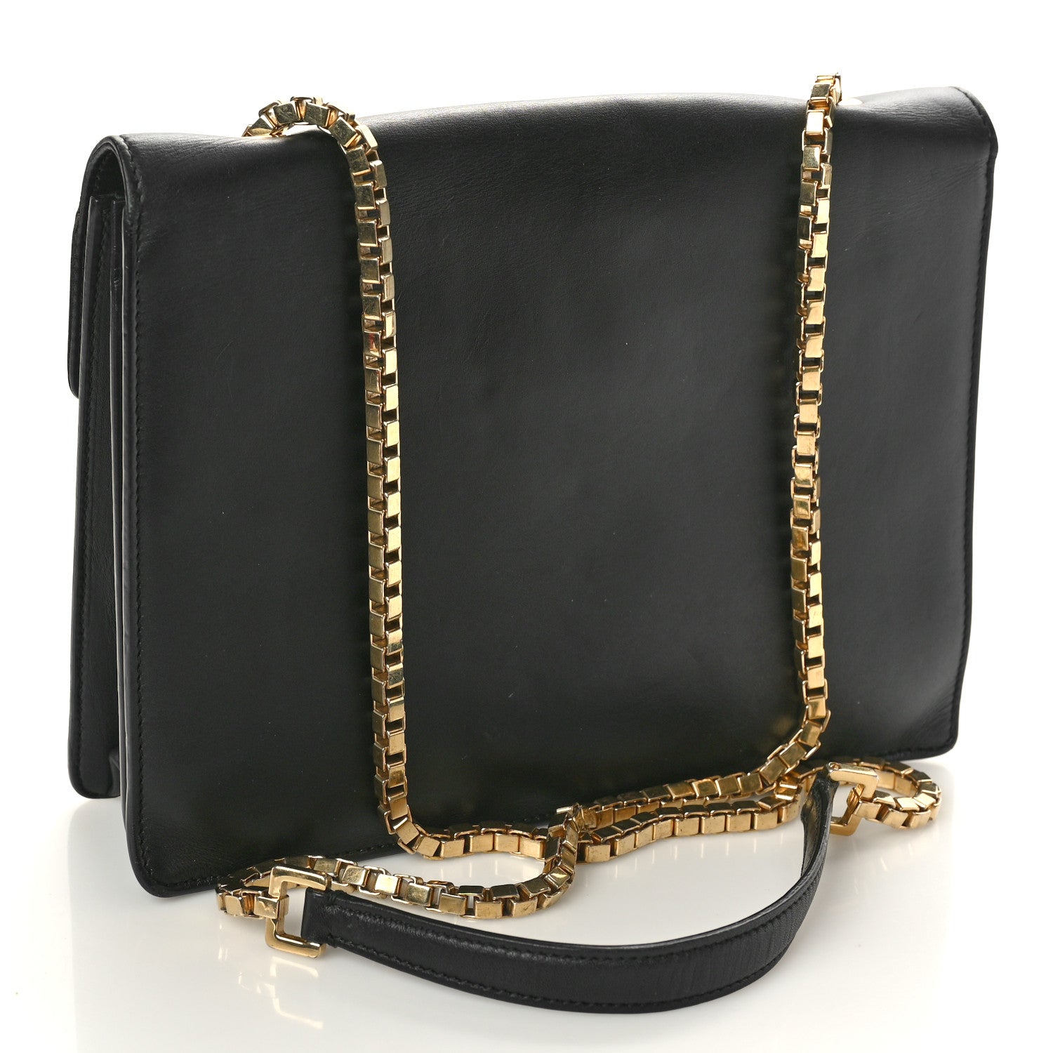 Salvatore Ferragamo Calfskin Thalia Flap Shoulder Bag Black 3 of 9