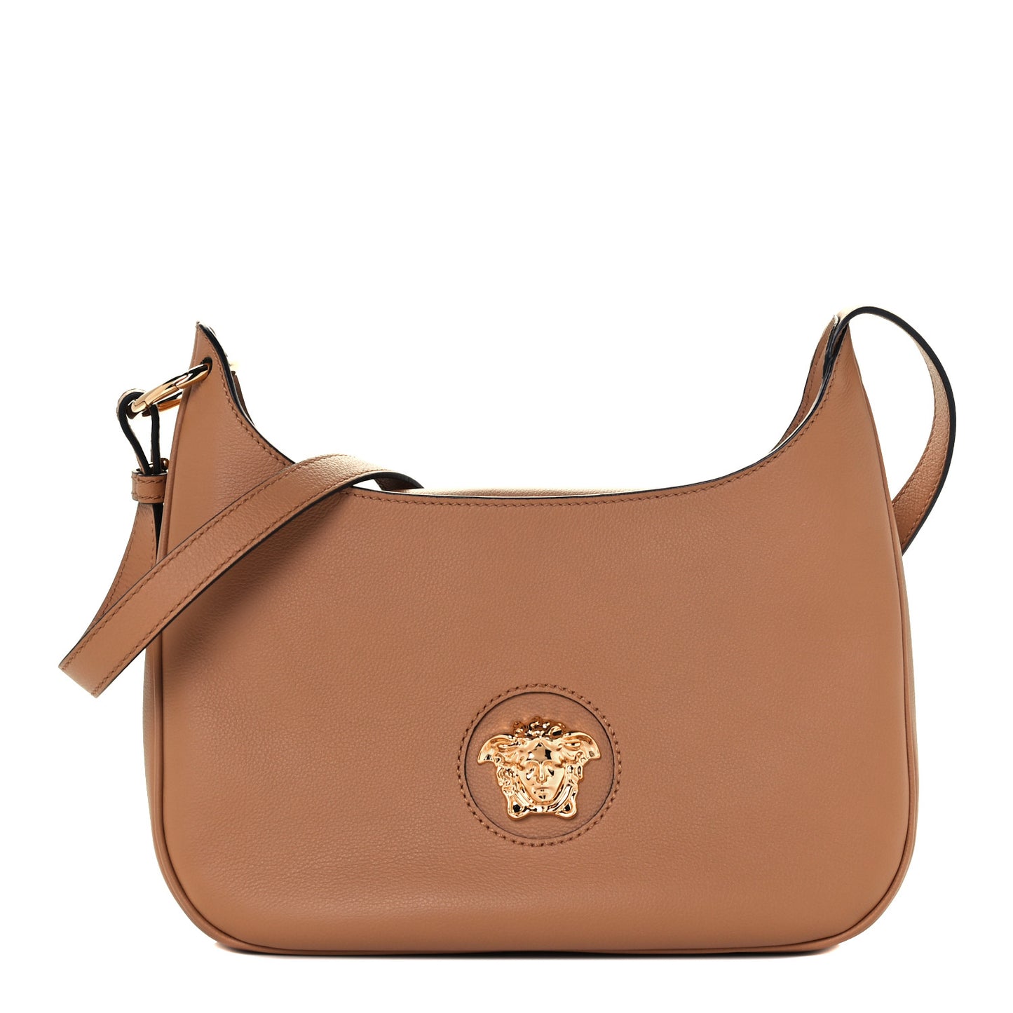 Calfskin La Medusa Medium Hobo Crossbody Brown