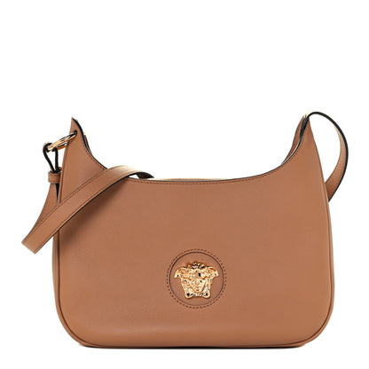 Versace Calfskin La Medusa Medium Hobo Crossbody Brown 1 of 13