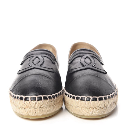 Chanel Lambskin CC Espadrilles 37 Black 2 of 10