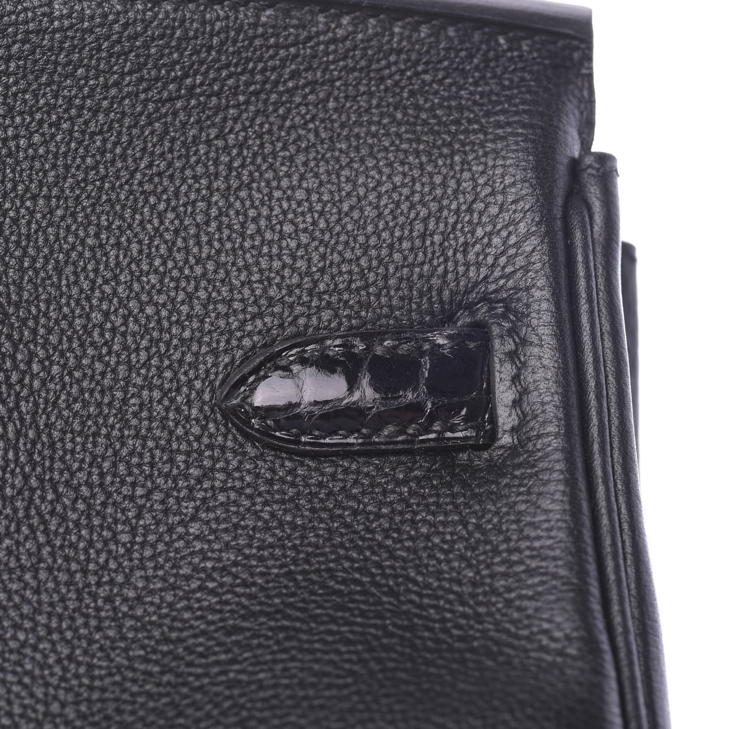 Taurillon Novillo Shiny Niloticus Crocodile Birkin Touch 25 Black