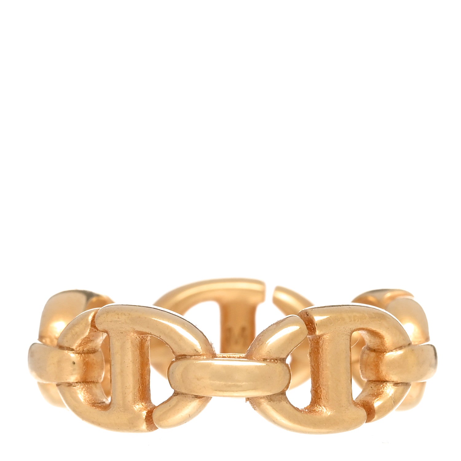 Christian Dior Metal CD Navy Ring M Gold 3 of 5