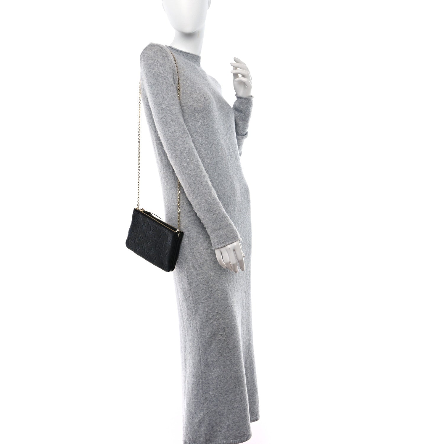 Louis Vuitton Empreinte Double Zip Pochette Black 2 of 9