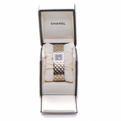 Chanel Stainless Steel 19mm Quilted Matelasse Quartz Watch Black Gold 5 of 7