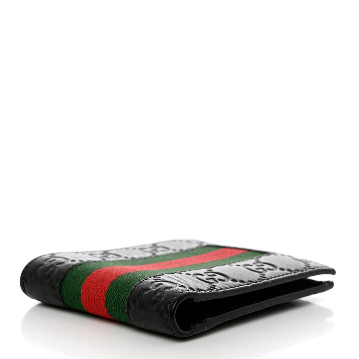 Guccissima Signature Web New Web Bi-Fold Coin Wallet Black