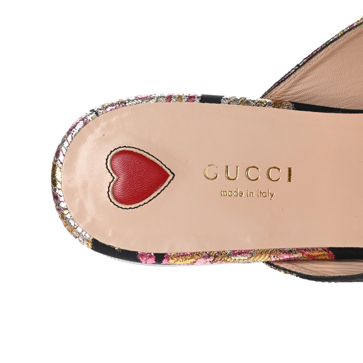 Iridescent Brocade Pearl Bow Womens Princetown Slippers 39 Black Pink