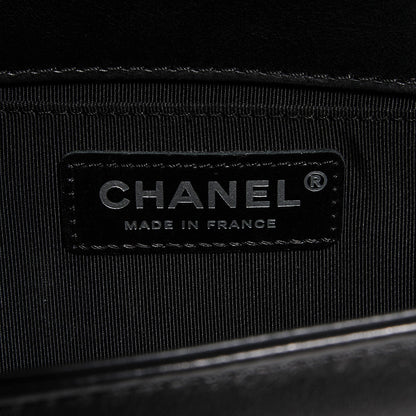 Chanel Calfskin Quilted Medium Top Handle Boy Flap Black 7 of 9